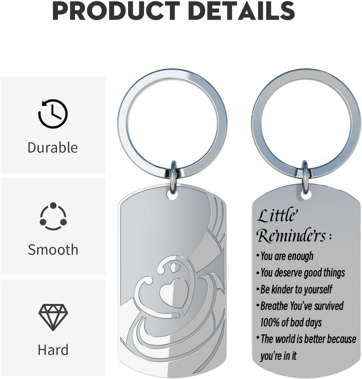 Little Reminders Keychain – Stainless Steel Affirmation Gift - image 4