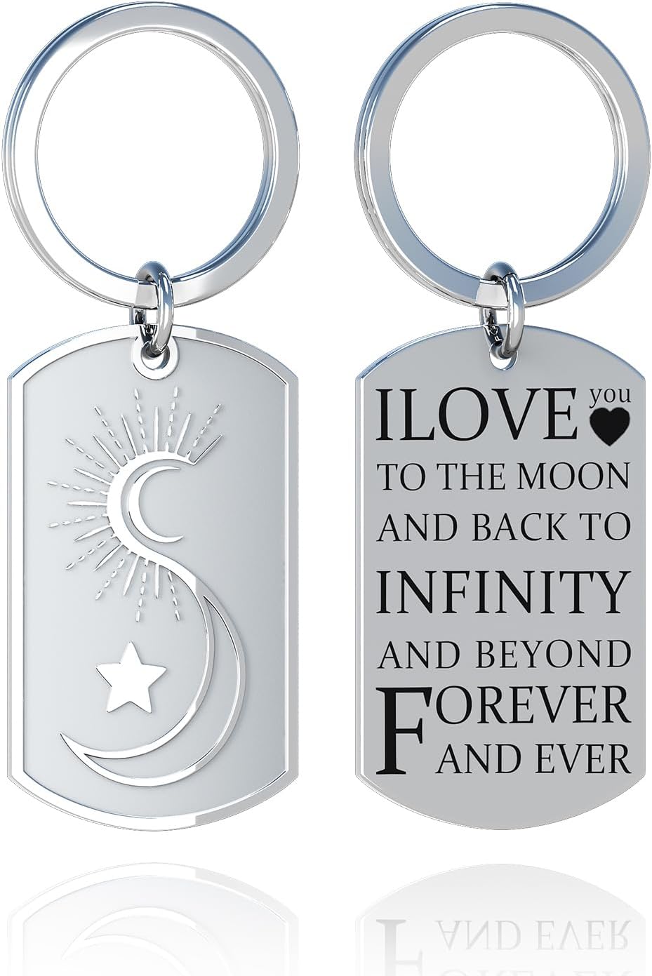 I Love You Keychain – Stainless Steel Couple Gift - image 1