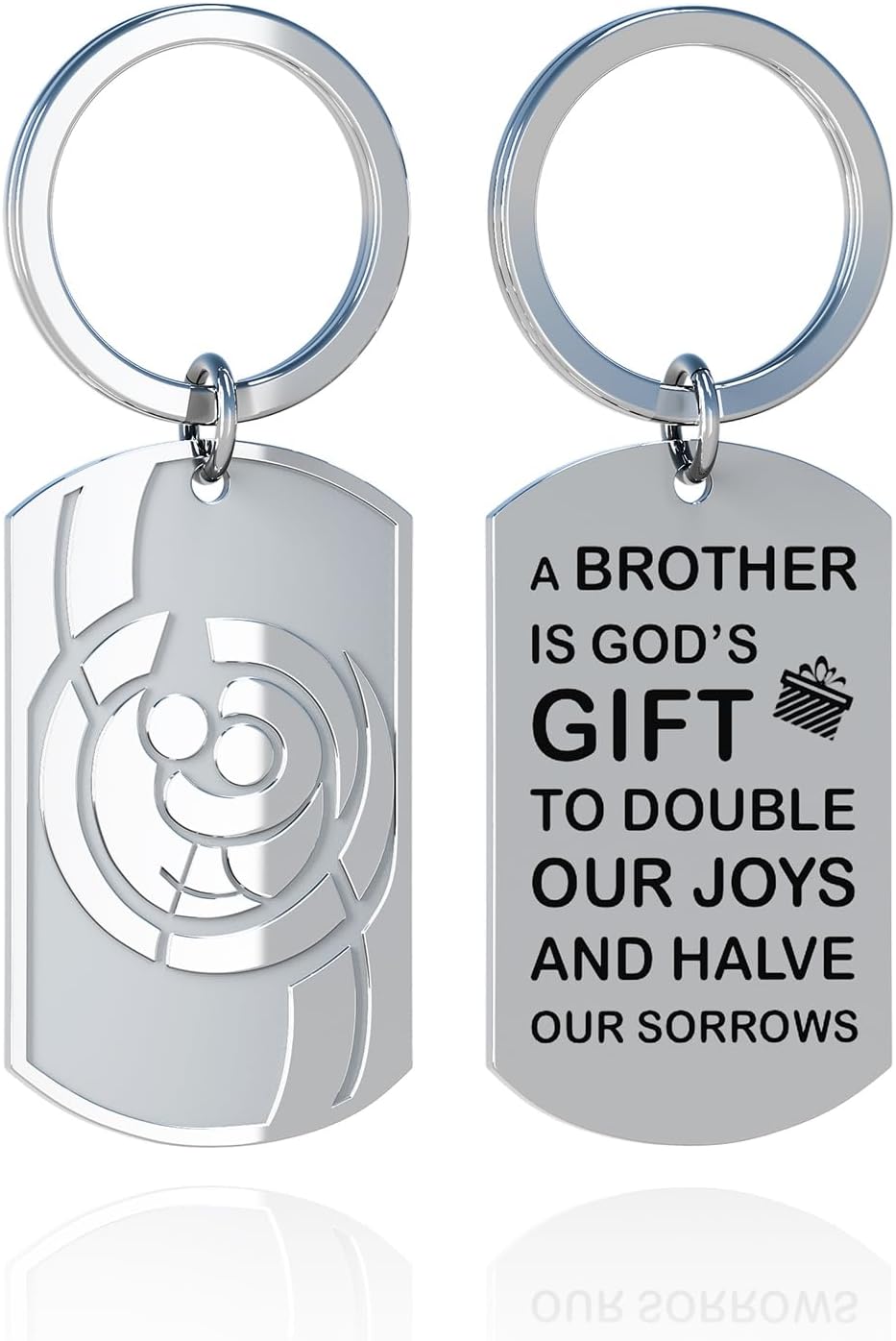 Brother Keychain Gift – Stainless Steel Keepsake with Gift Box - image 1