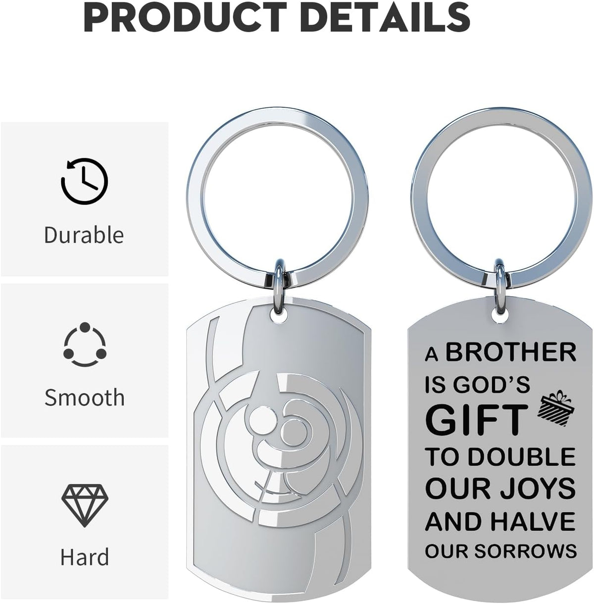 Brother Keychain Gift – Stainless Steel Keepsake with Gift Box - image 4