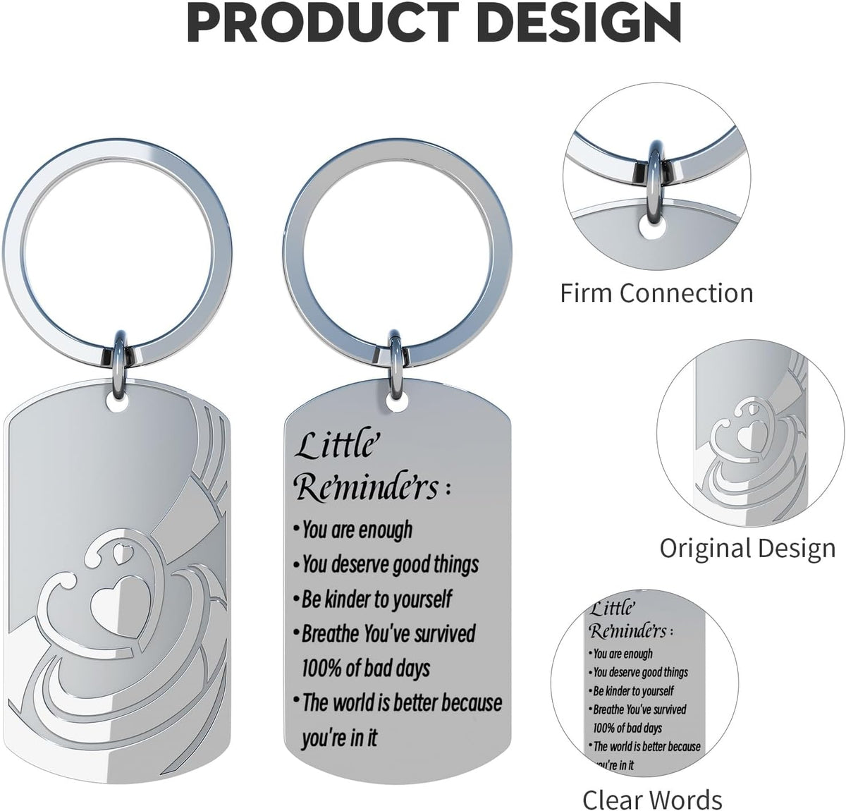 Little Reminders Keychain – Stainless Steel Affirmation Gift - image 3